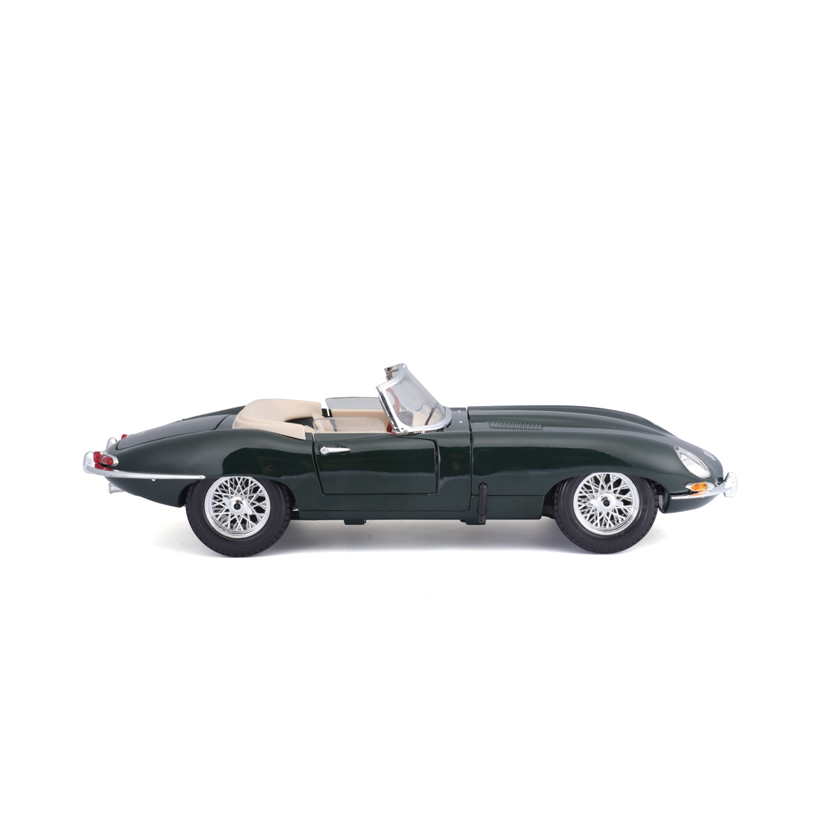 Bburago - Auta HOBBY- Jaguar E-type Cabriolet, zelená, 1:18