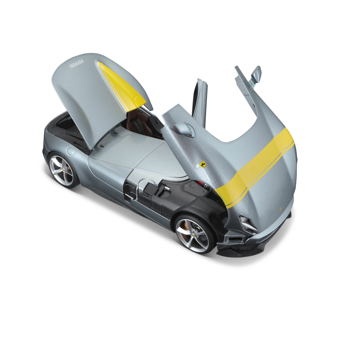 Bburago - RACE+PLAY, Ferrari Monza SP1, stříbrná, 1:18