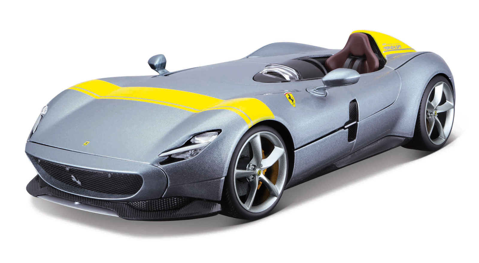 Bburago - RACE+PLAY, Ferrari Monza SP1, stříbrná, 1:18