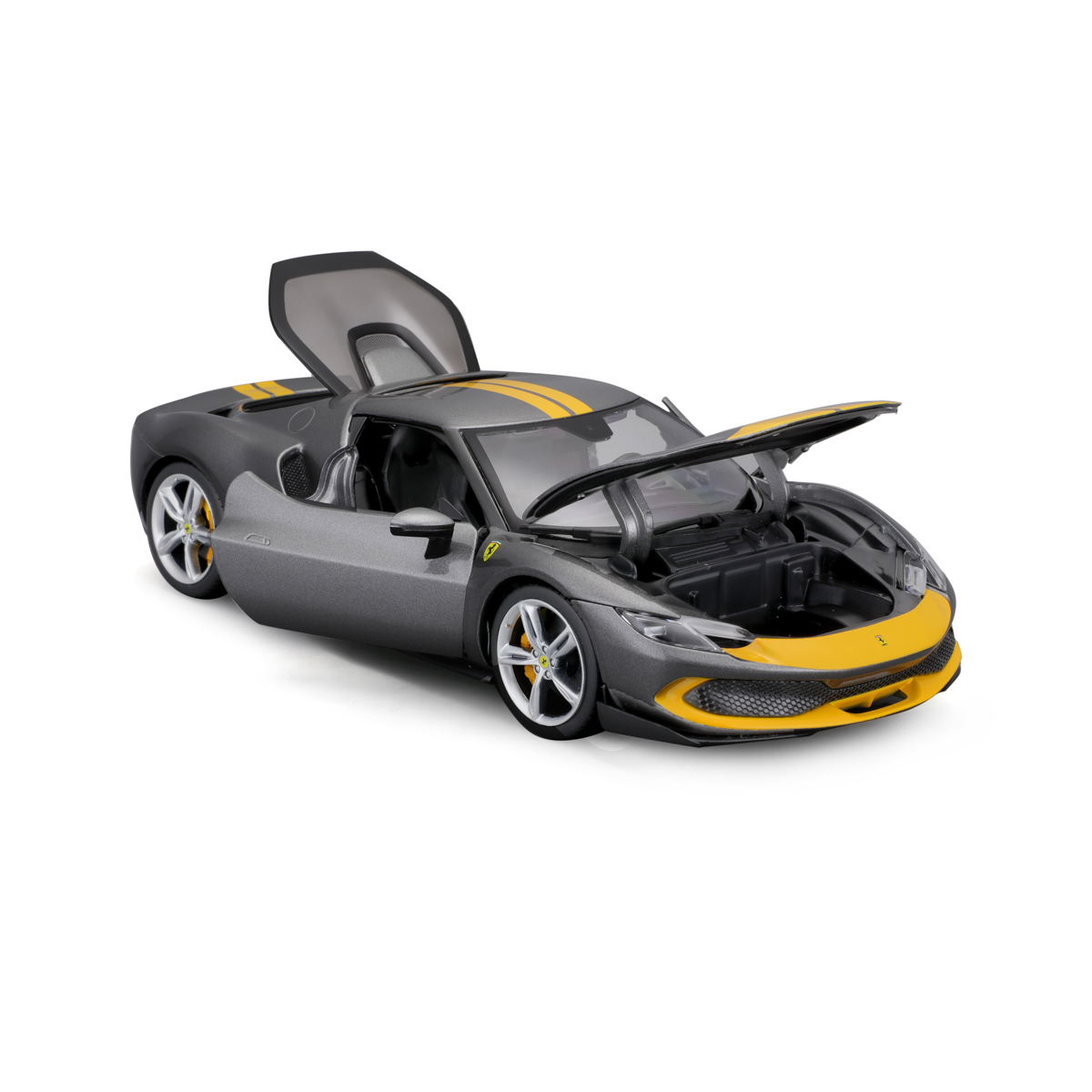 Bburago - RACE+PLAY, Ferrari 296 GTB ASSETTO FIORANO, šedá metalíza, 1:18