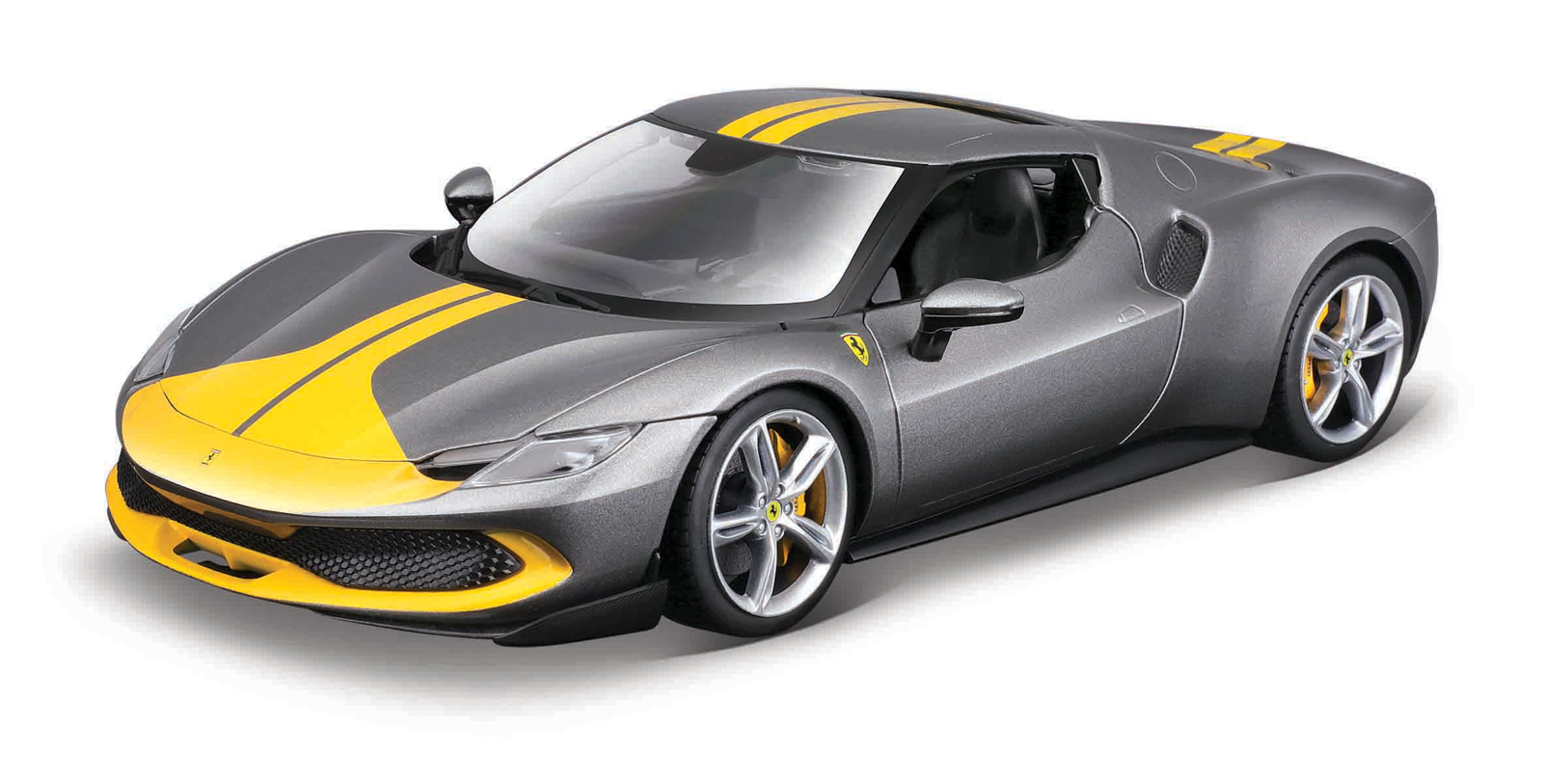 Bburago - RACE+PLAY, Ferrari 296 GTB ASSETTO FIORANO, šedá metalíza, 1:18