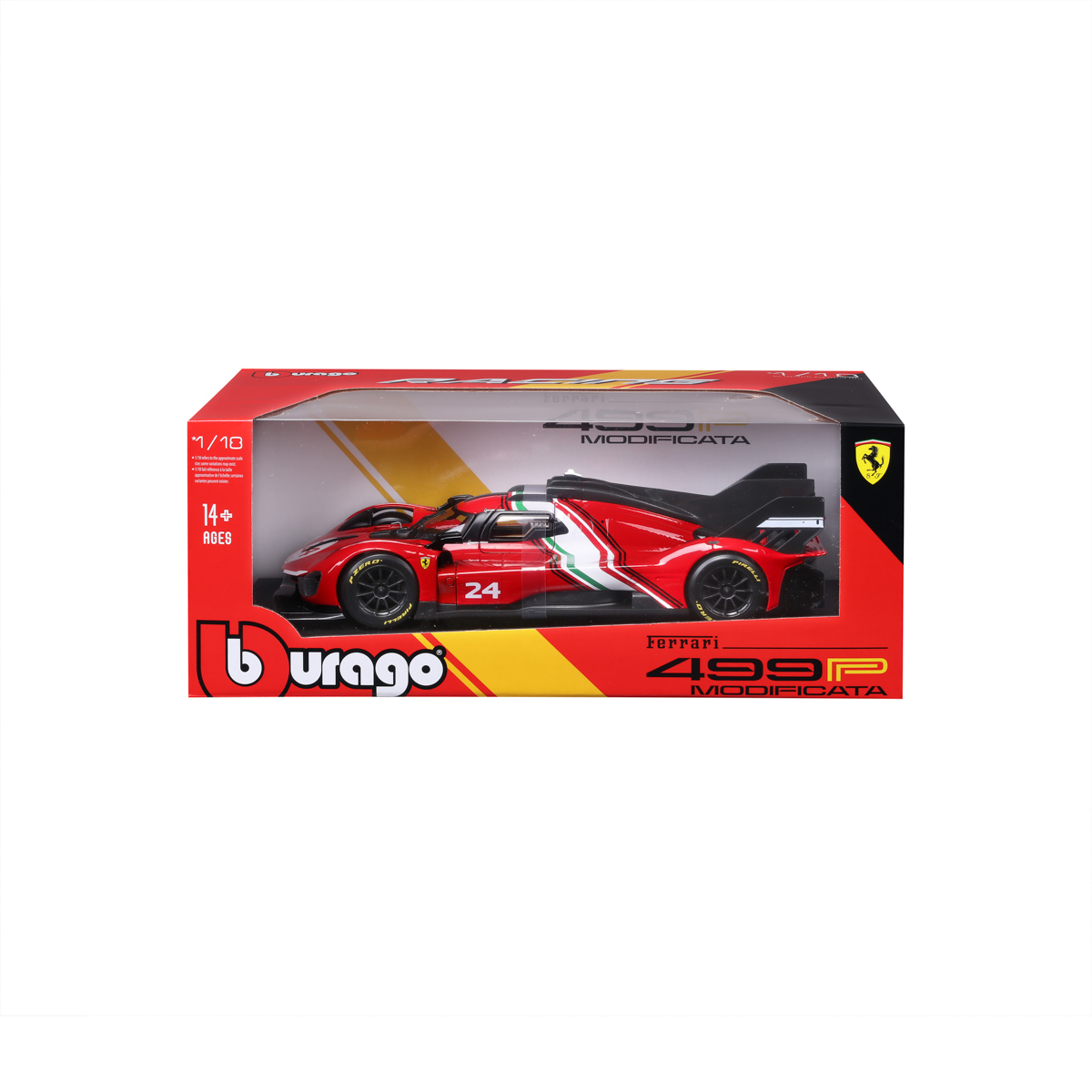 Bburago - RACING, FERRARI 499P MODIFICATA, červená, 1:18
