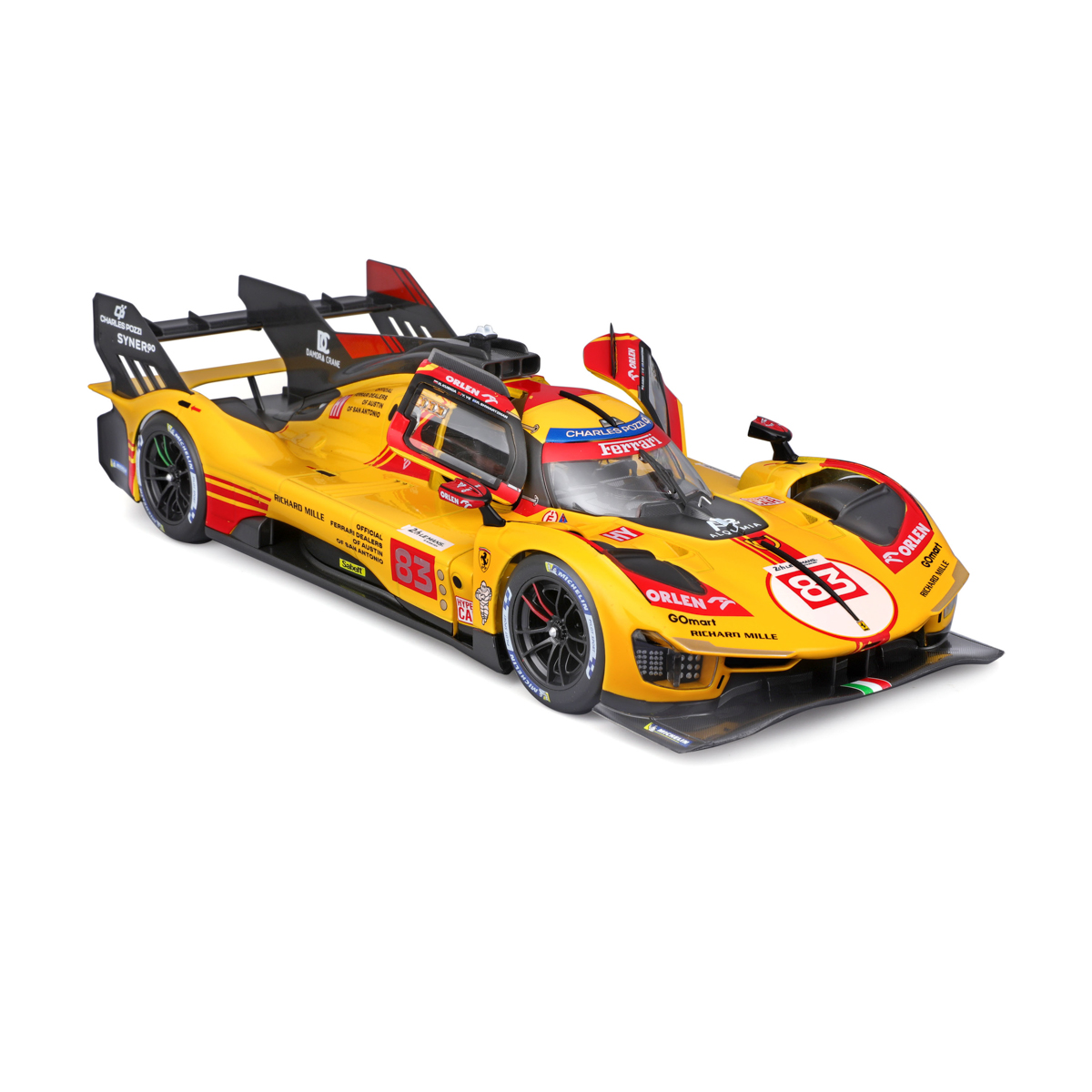 Bburago - RACING, FERRARI 499P, žlutá, 1:18