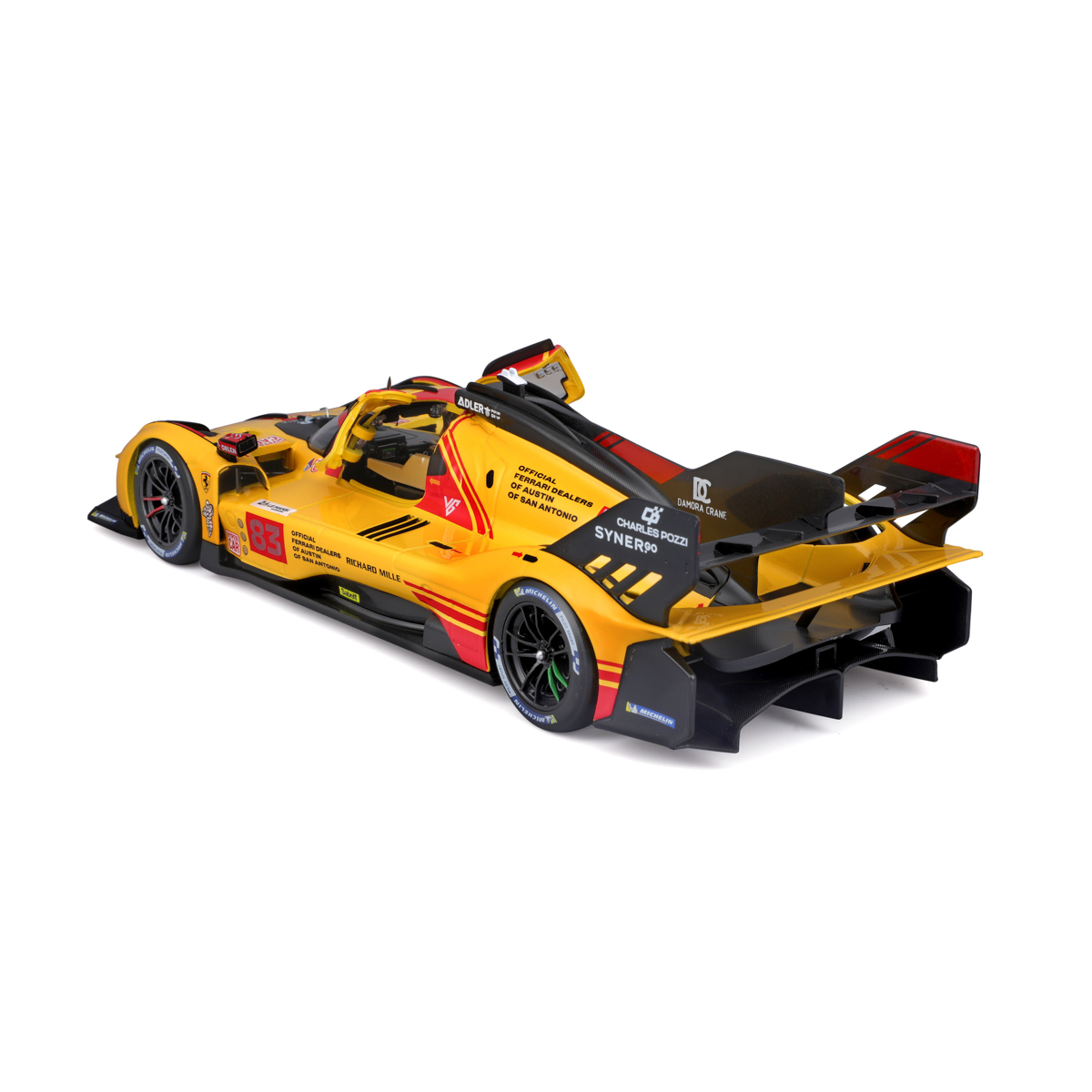 Bburago - RACING, FERRARI 499P, žlutá, 1:18