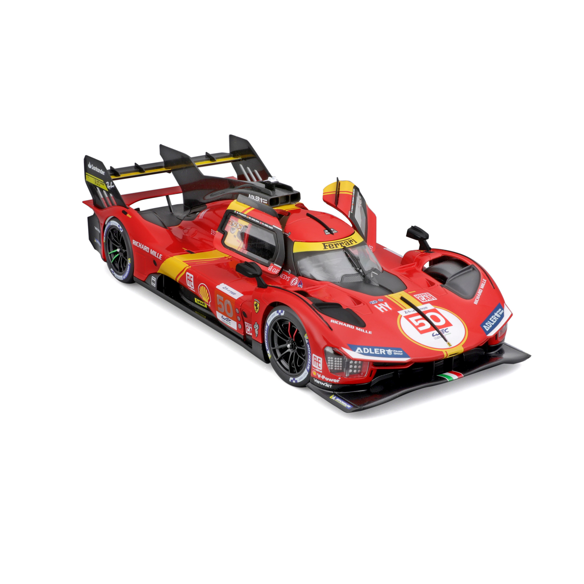 Bburago - RACING, Ferrari 499P - 24H Le Mans Champion 2024 v dekorativním boxu, 1:18