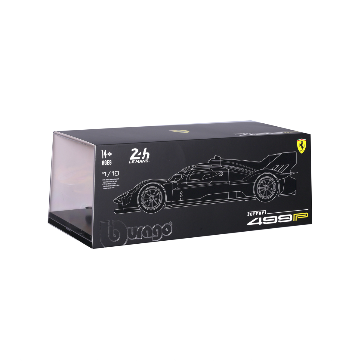 Bburago - RACING, Ferrari 499P - 24H Le Mans 2024 v dekorativním boxu, 1:18