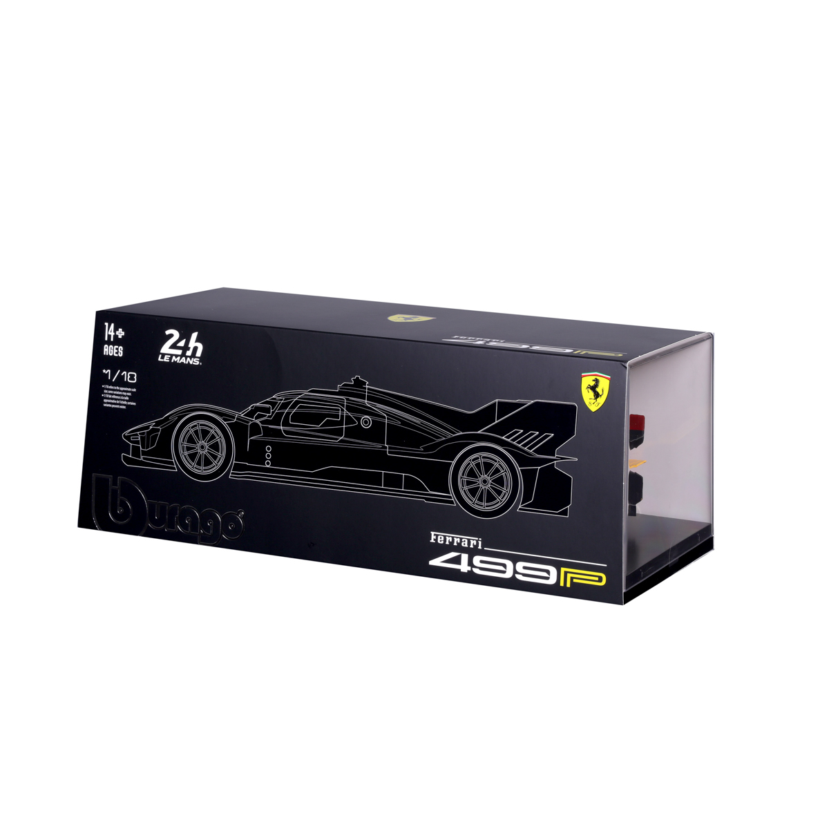 Bburago - RACING, Ferrari 499P - 24H Le Mans 2024 v dekorativním boxu, 1:18