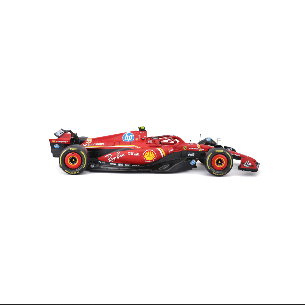 Bburago - FORMULA RACING, F1 Ferrari Scuderia SF-24 (2024), #55 Carlos Sainz, 1:18