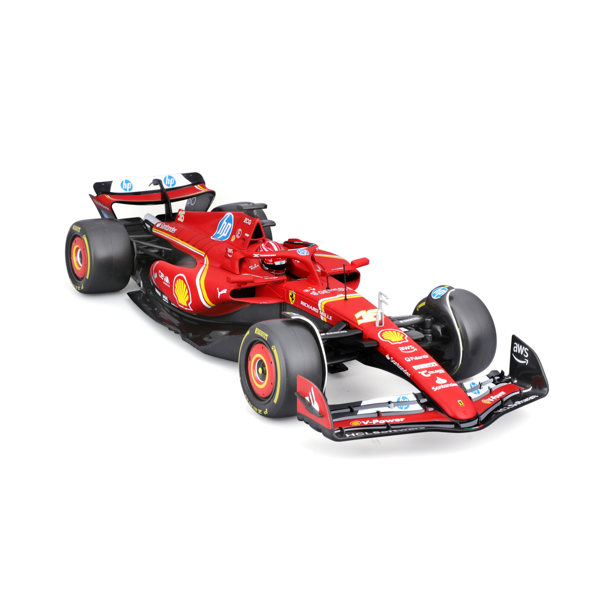 Bburago - FORMULA RACING, Ferrari SF-24 (2024) v dekorativním boxu, #16 Charles Leclerc, 1:18