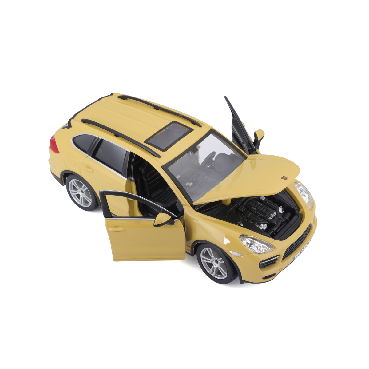 Bburago - Auta HOBBY, Porsche Cayenne Turbo, žlutá, 1:24