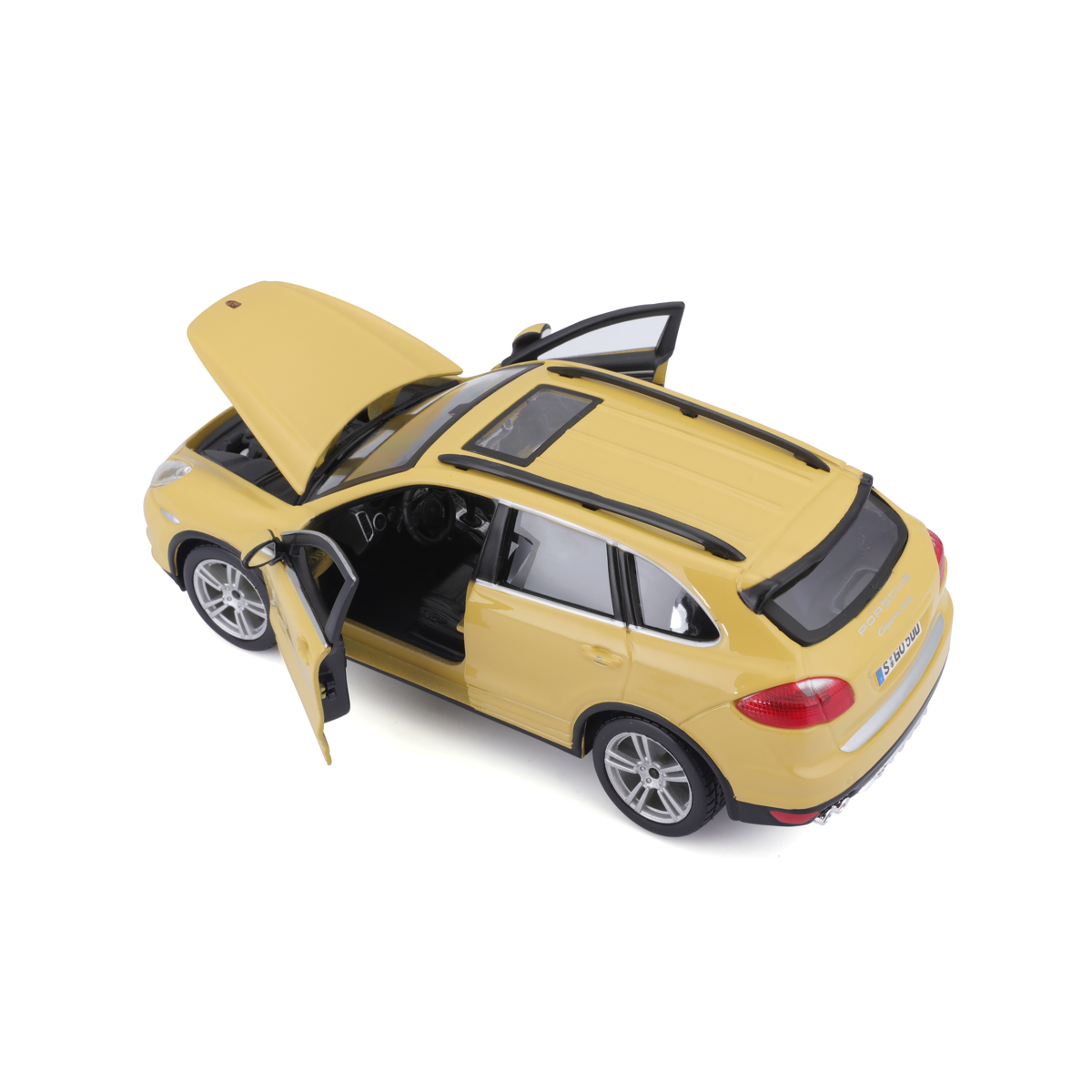 Bburago - Auta HOBBY, Porsche Cayenne Turbo, žlutá, 1:24