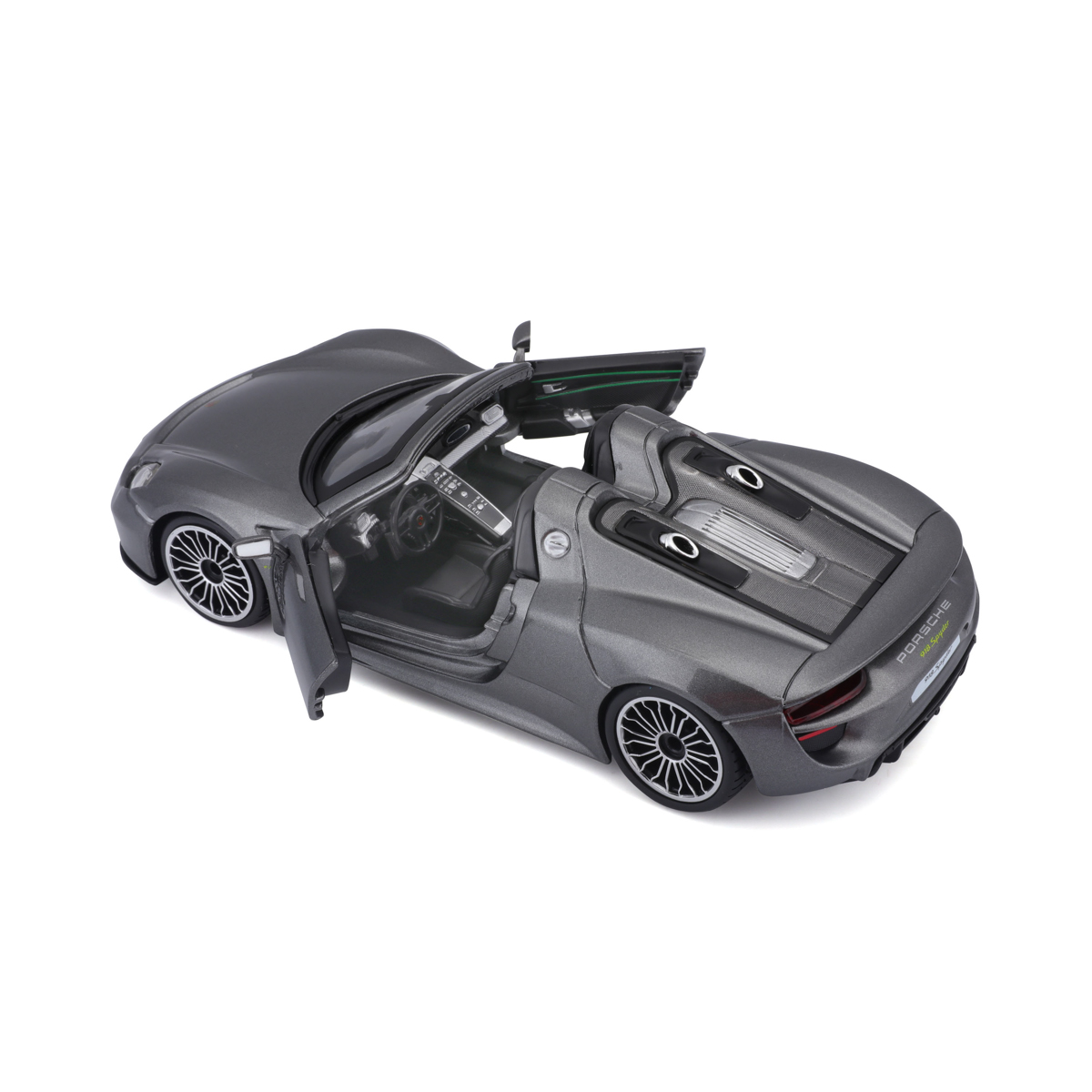 Bburago - Auta HOBBY, Porsche 918 Spyder, šedá metalíza, 1:24
