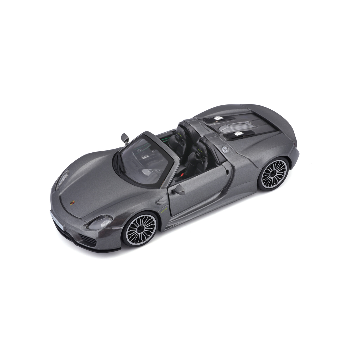 Bburago - Auta HOBBY, Porsche 918 Spyder, šedá metalíza, 1:24