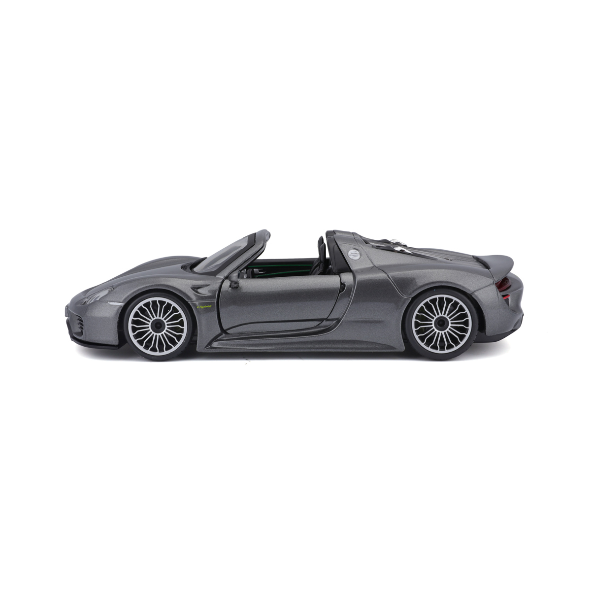 Bburago - Auta HOBBY, Porsche 918 Spyder, šedá metalíza, 1:24