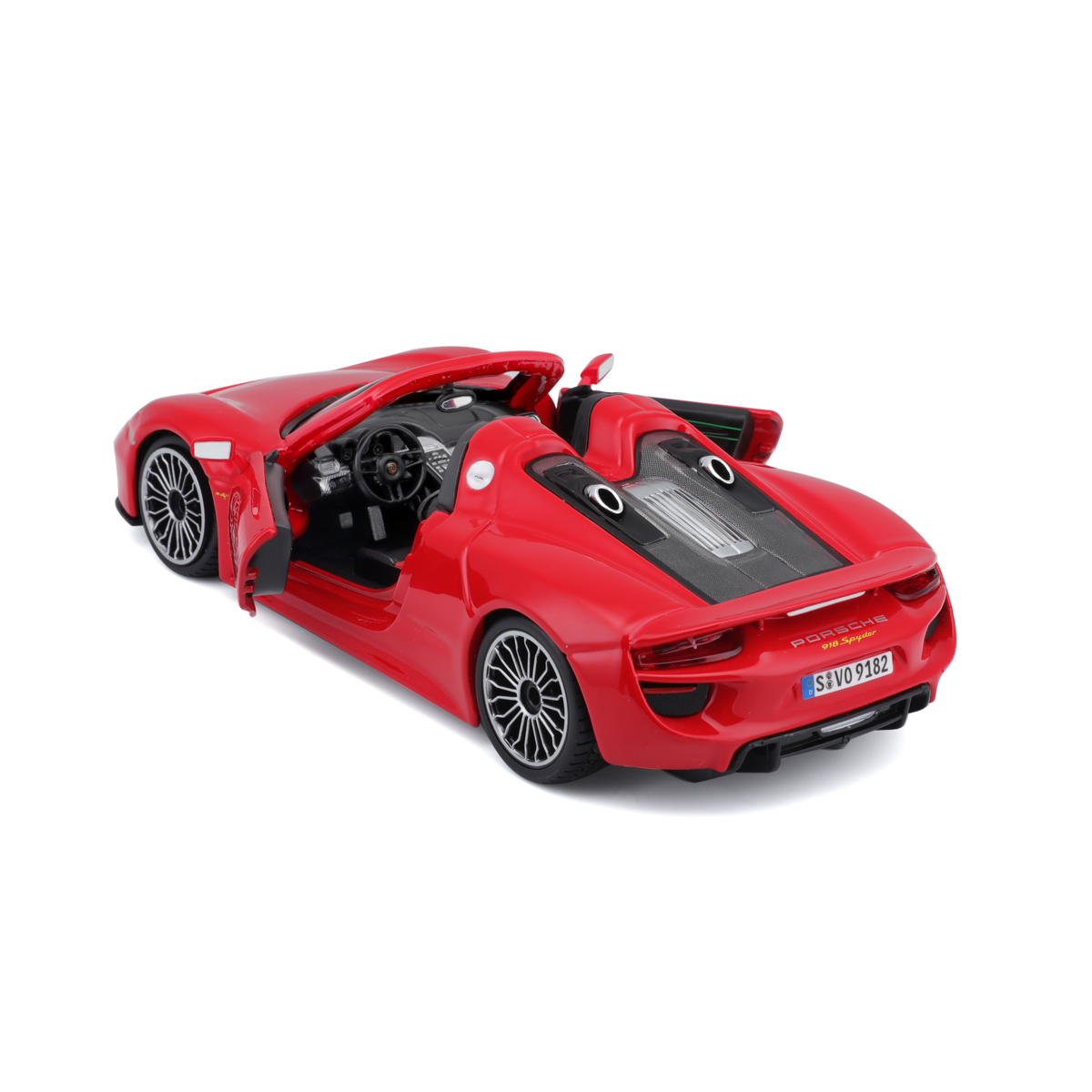 Bburago - Auta HOBBY, Porsche 918 Spyder, červená, 1:24
