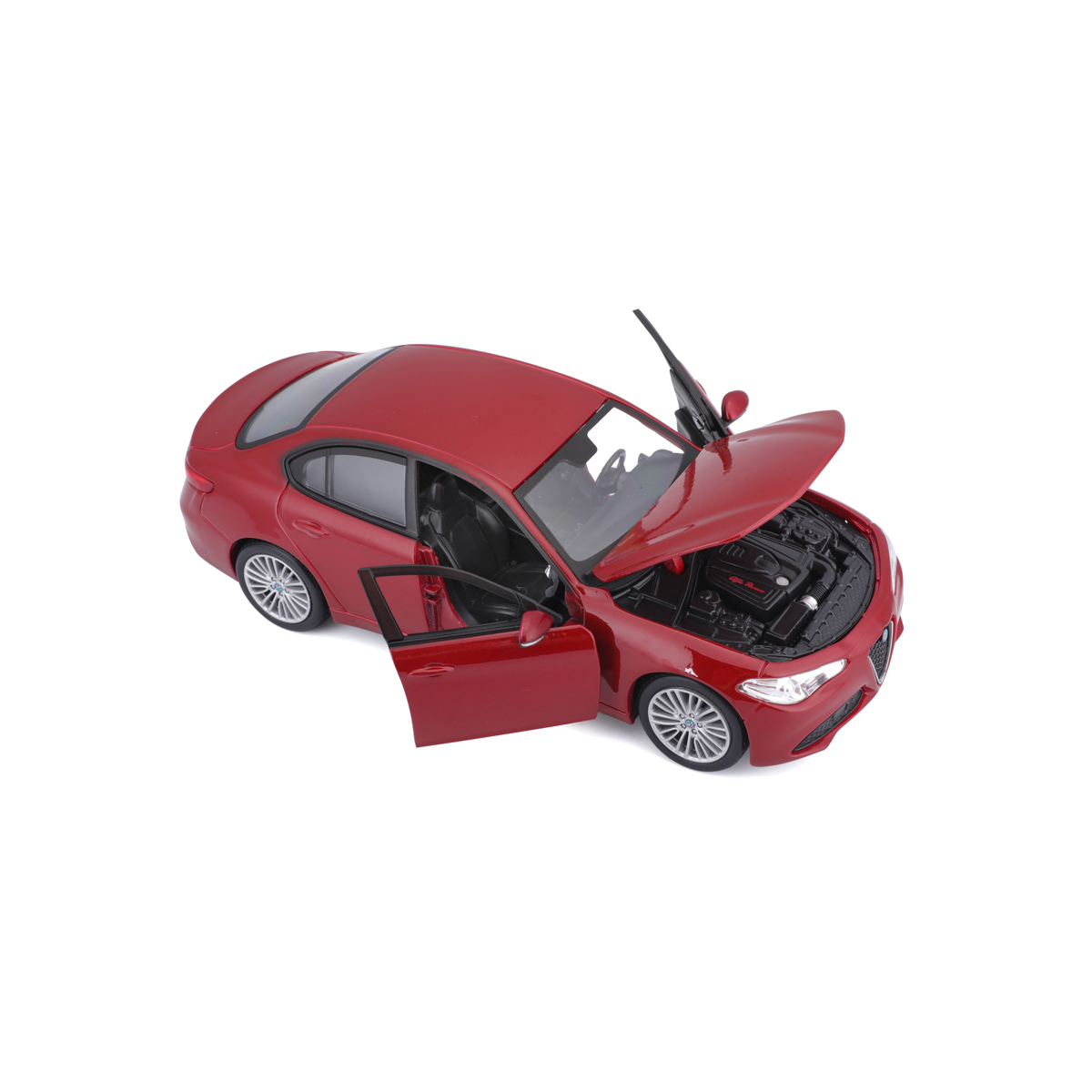 Bburago - Auta HOBBY, Alfa Romeo Giulia, červená metalíza, 1:24