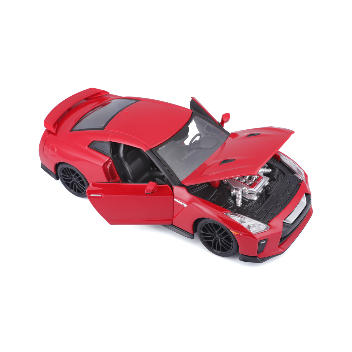 Bburago - Auta HOBBY, 2017 Nissan GT-R, červená, 1:24