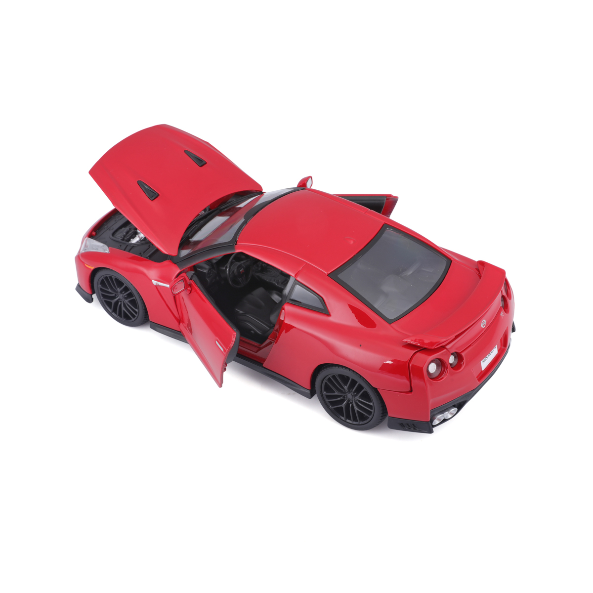 Bburago - Auta HOBBY, 2017 Nissan GT-R, červená, 1:24