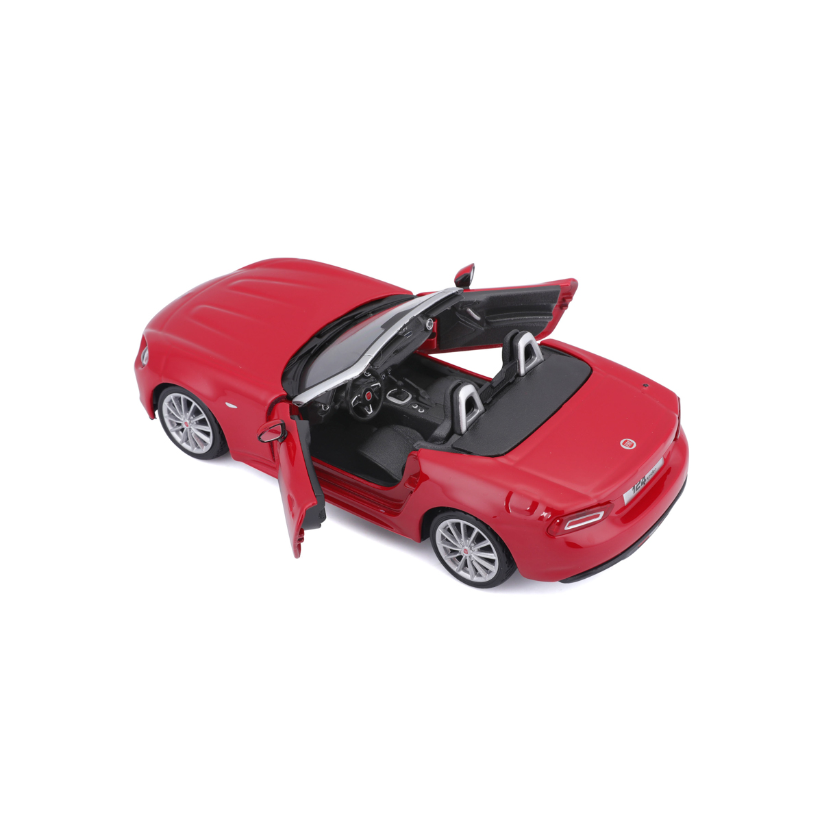 Bburago - Auta HOBBY, Fiat 124 Spider, červená, 1:24
