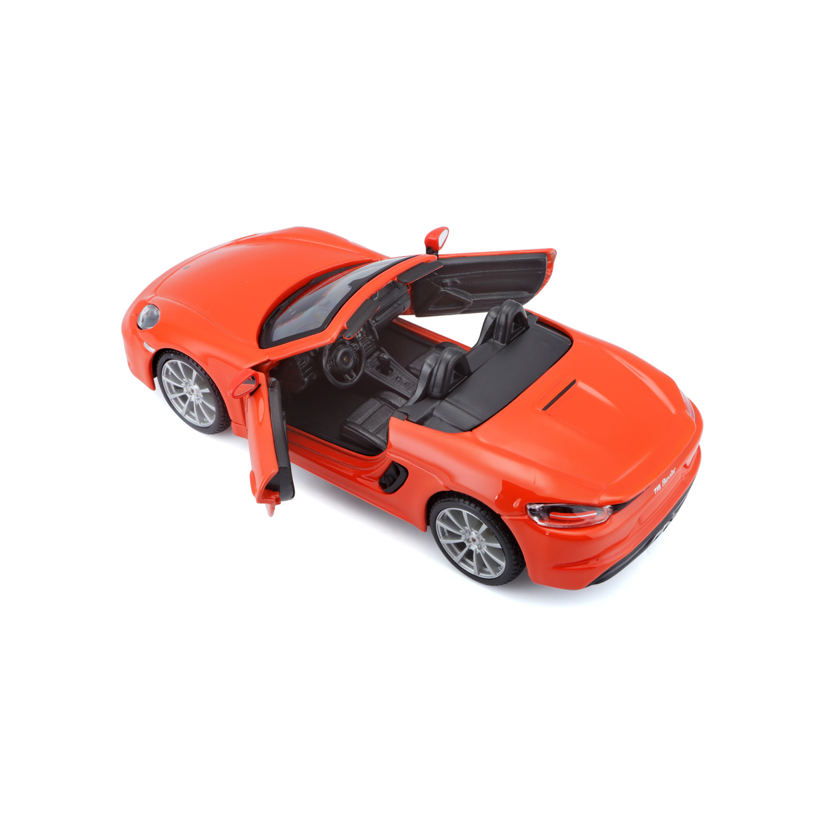 Bburago - Auta HOBBY, Porsche 718 Boxster, oranžová, 1:24