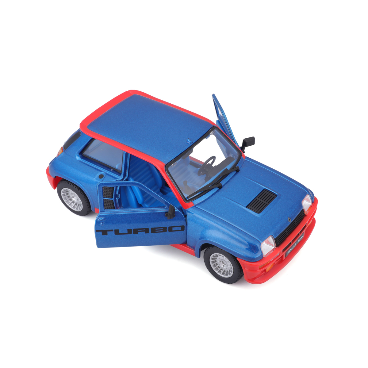 Bburago - Auta HOBBY, Renault 5 Turbo, modrá metalíza-červená, 1:24