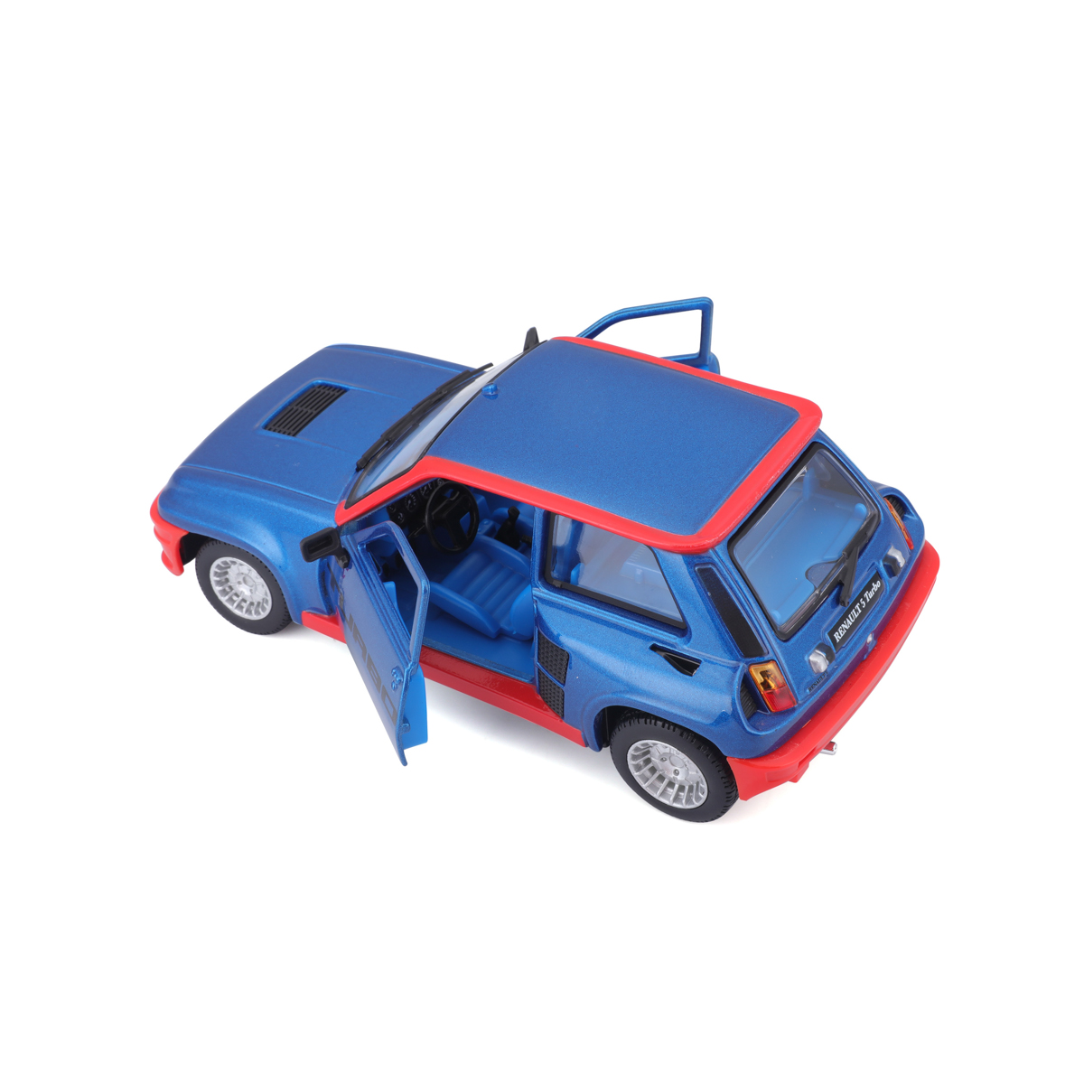 Bburago - Auta HOBBY, Renault 5 Turbo, modrá metalíza-červená, 1:24