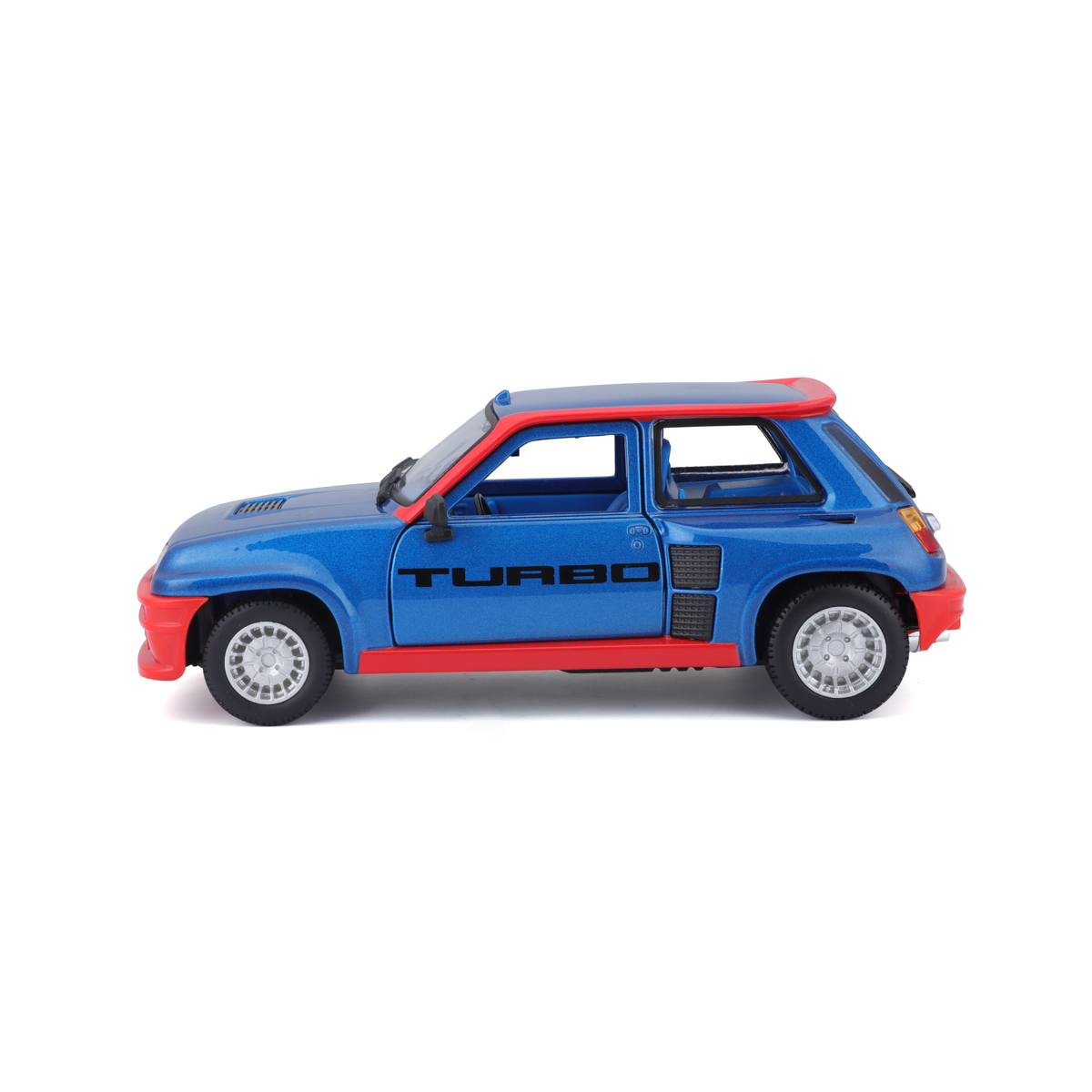 Bburago - Auta HOBBY, Renault 5 Turbo, modrá metalíza-červená, 1:24