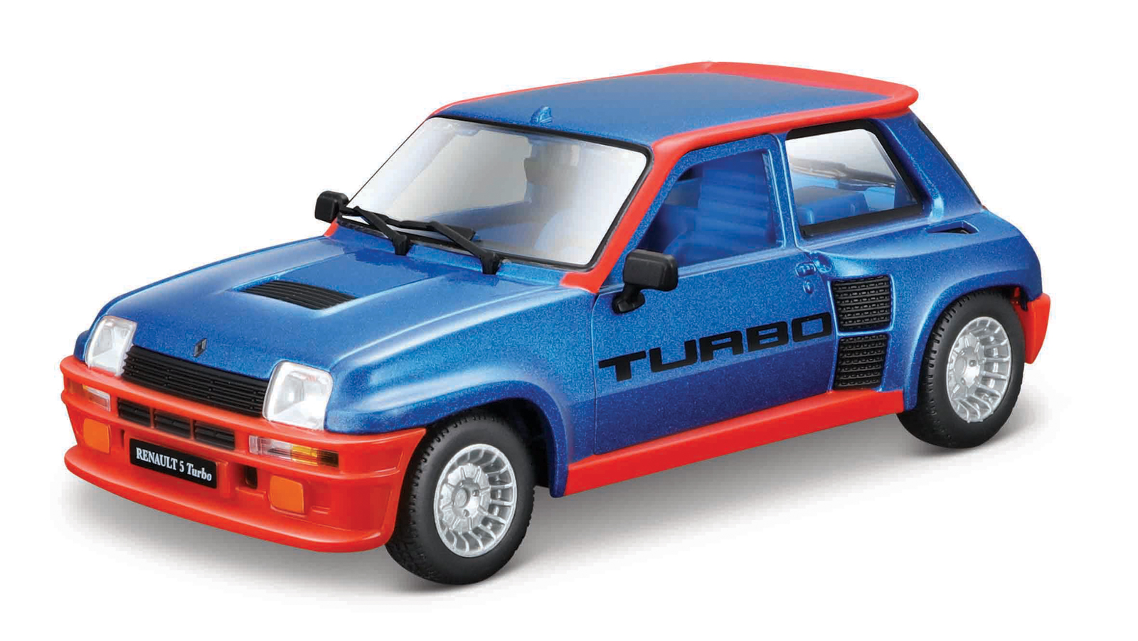 Bburago - Auta HOBBY, Renault 5 Turbo, modrá metalíza-červená, 1:24