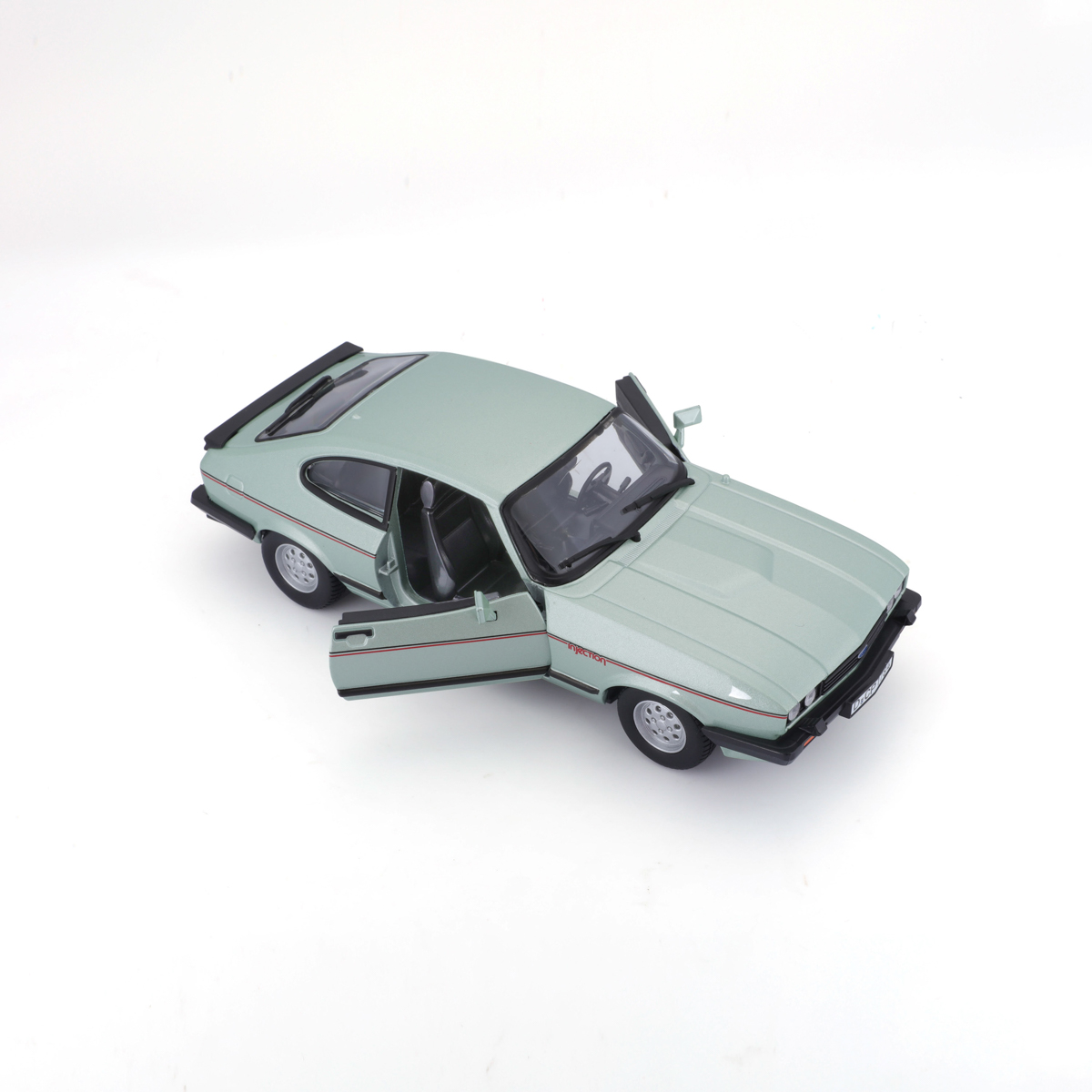 Bburago - Auta HOBBY, Ford Capri 1600 GT (1982), světle zelená metalíza, 1:24