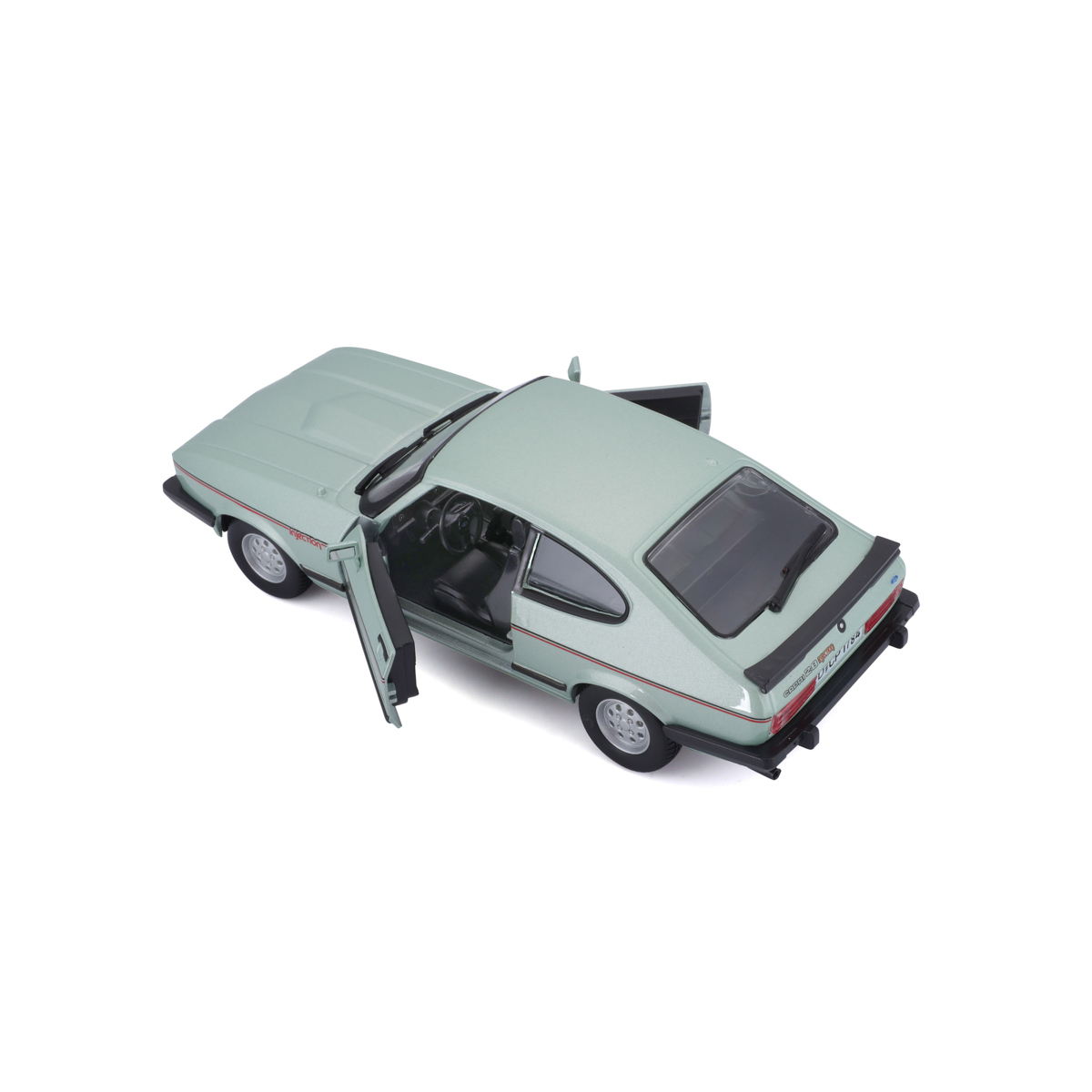 Bburago - Auta HOBBY, Ford Capri 1600 GT (1982), světle zelená metalíza, 1:24