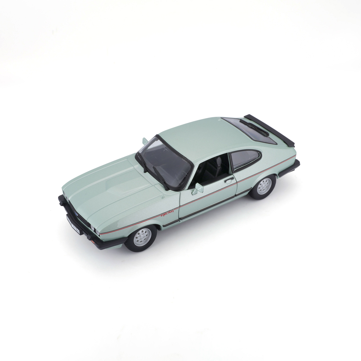 Bburago - Auta HOBBY, Ford Capri 1600 GT (1982), světle zelená metalíza, 1:24