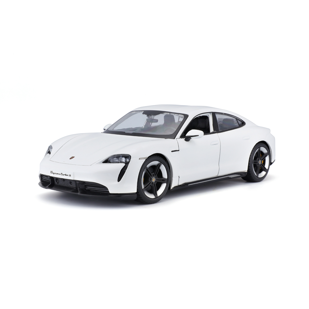 Bburago - Auta HOBBY, Porsche Taycan Turbo S, bílá, 1:24
