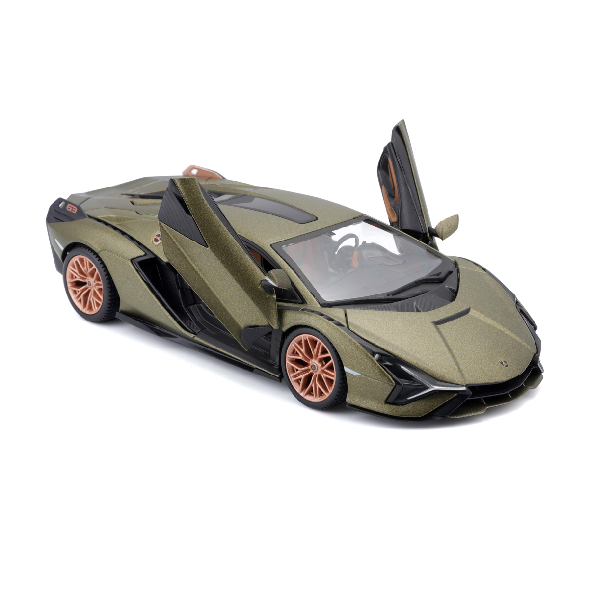 Bburago - Auta HOBBY, Lamborghini Sián FKP 37, matná zelená metalíza, 1:24
