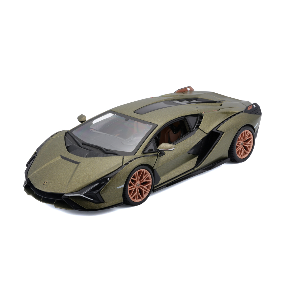 Bburago - Auta HOBBY, Lamborghini Sián FKP 37, matná zelená metalíza, 1:24