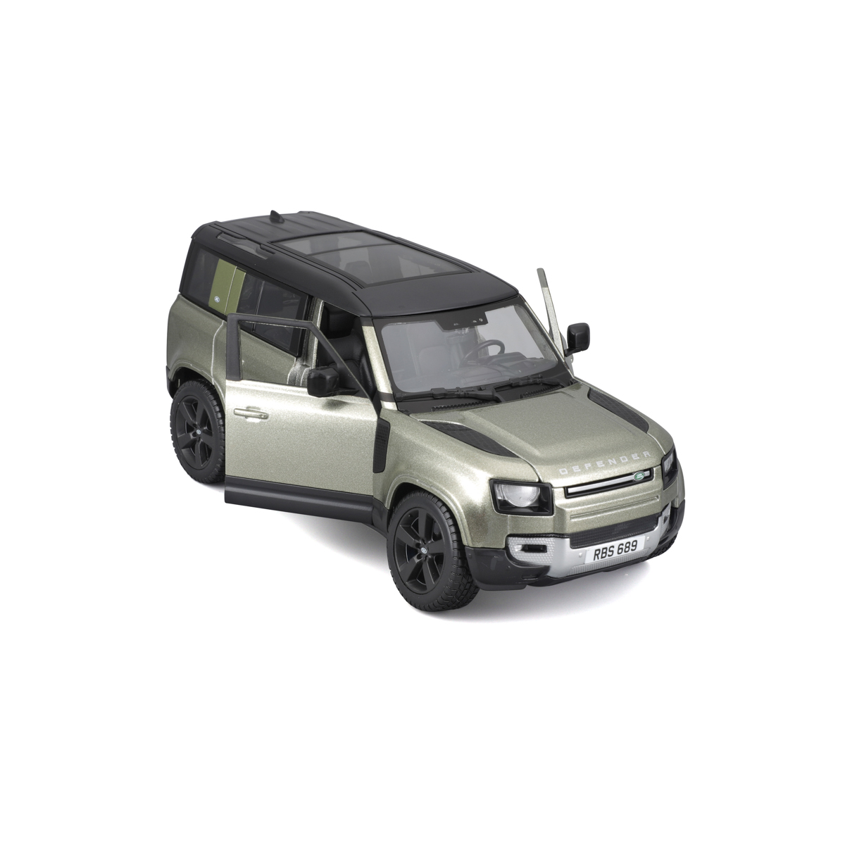 Bburago - Auta HOBBY, 2022 Land Rover Defender 110, zelená metalíza, 1:24