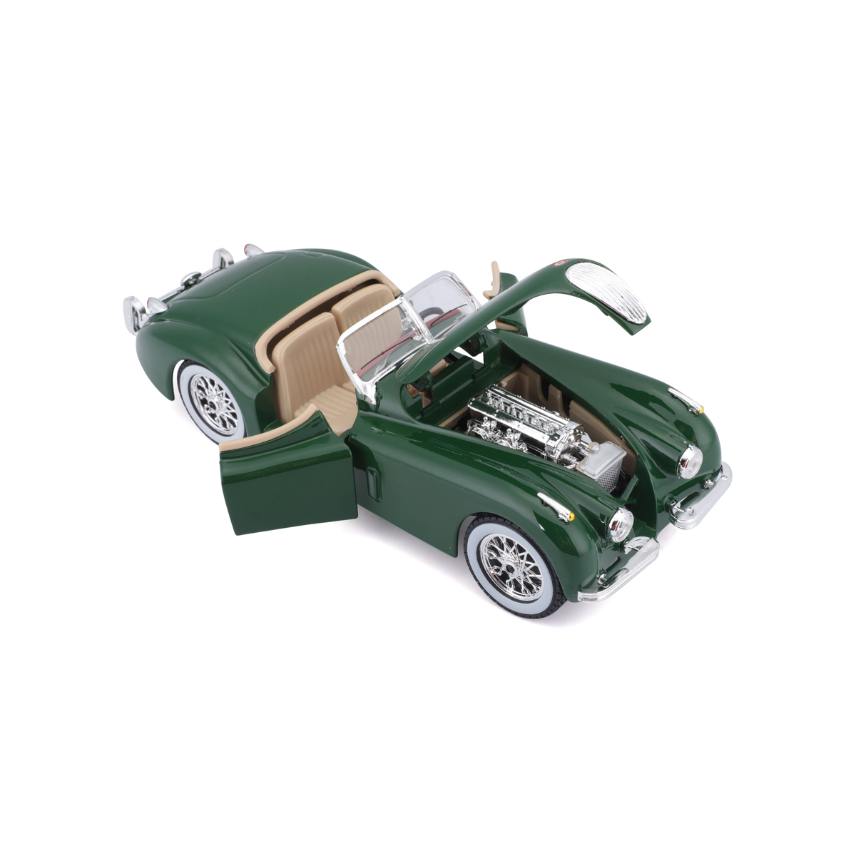Bburago - Auta HOBBY, Jaguar XK 120 Roadster (1951), tmavě zelená, 1:24