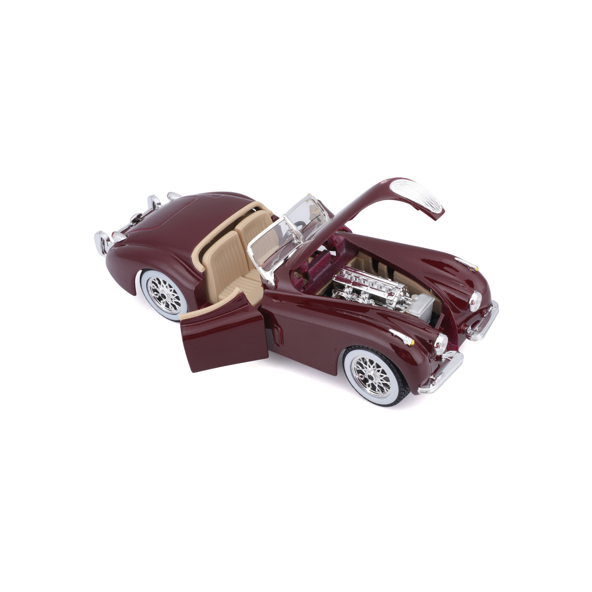 Bburago - Auta HOBBY, Jaguar XK 120 Roadster (1951), červená, 1:24