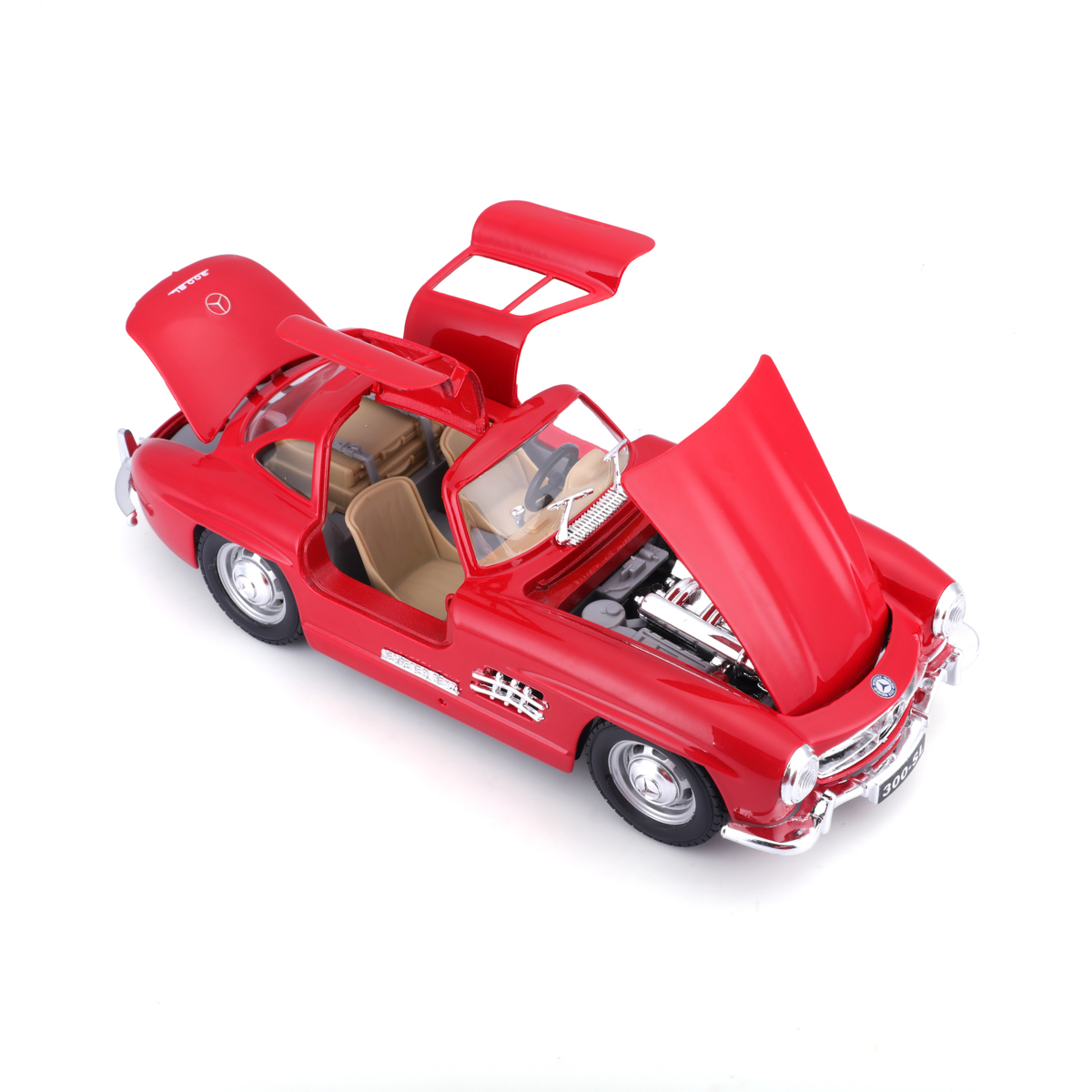 Bburago - Auta HOBBY, Mercedes-Benz 300 SL (1954), červená, 1:24