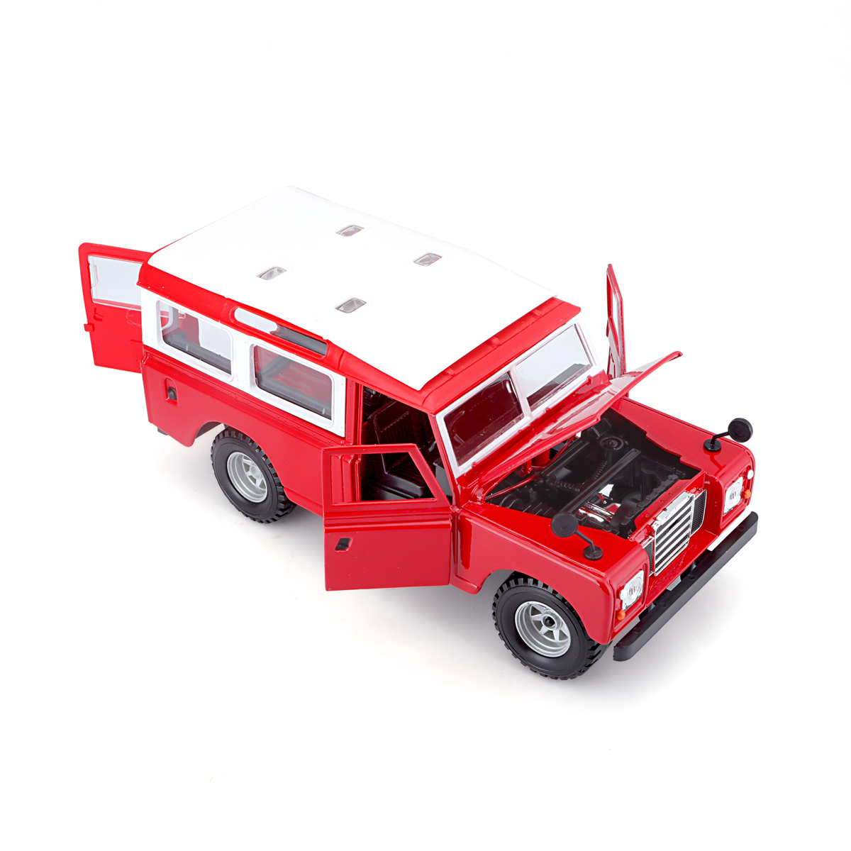 Bburago - Auta HOBBY, Land Rover Series II, červená, 1:24