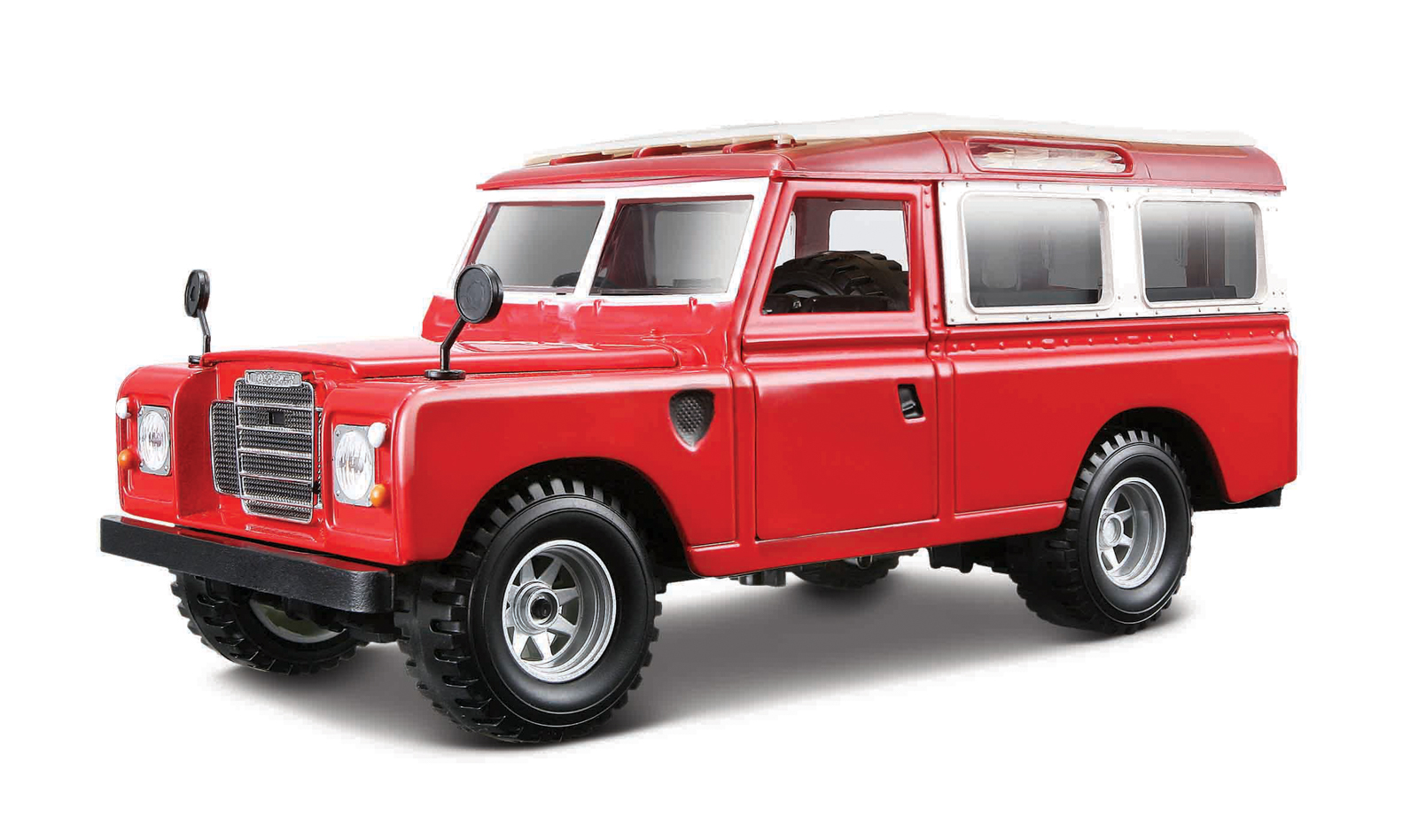 Bburago - Auta HOBBY, Land Rover Series II, červená, 1:24