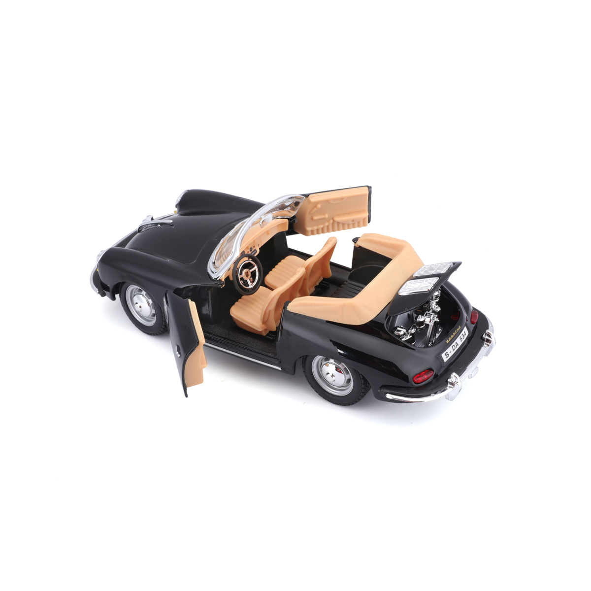 Bburago - Auta HOBBY, Porsche 356B Cabriolet (1961), černá, 1:24