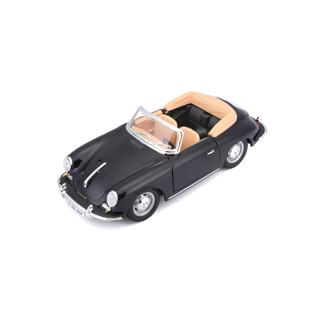 Bburago - Auta HOBBY, Porsche 356B Cabriolet (1961), černá, 1:24
