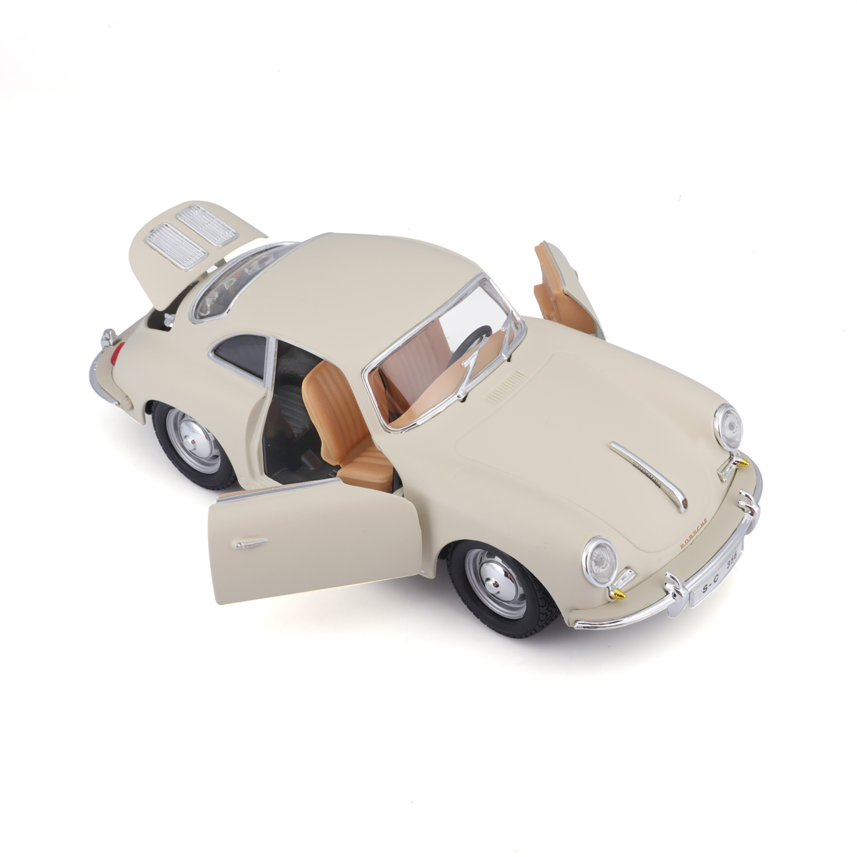 Bburago - Auta HOBBY, Porsche 356B Coupe (1961), Ivory krémová, 1:24