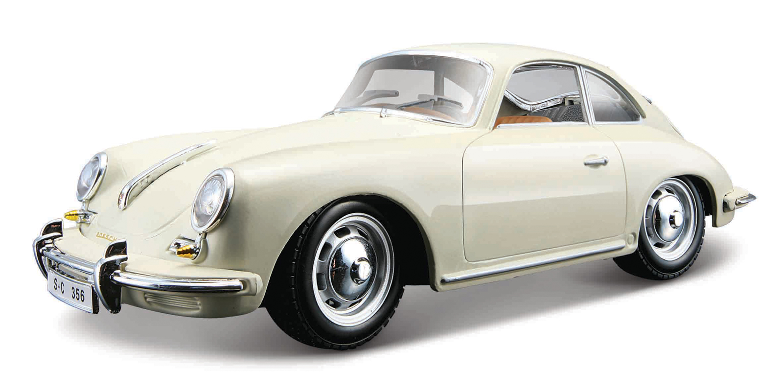 Bburago - Auta HOBBY, Porsche 356B Coupe (1961), Ivory krémová, 1:24