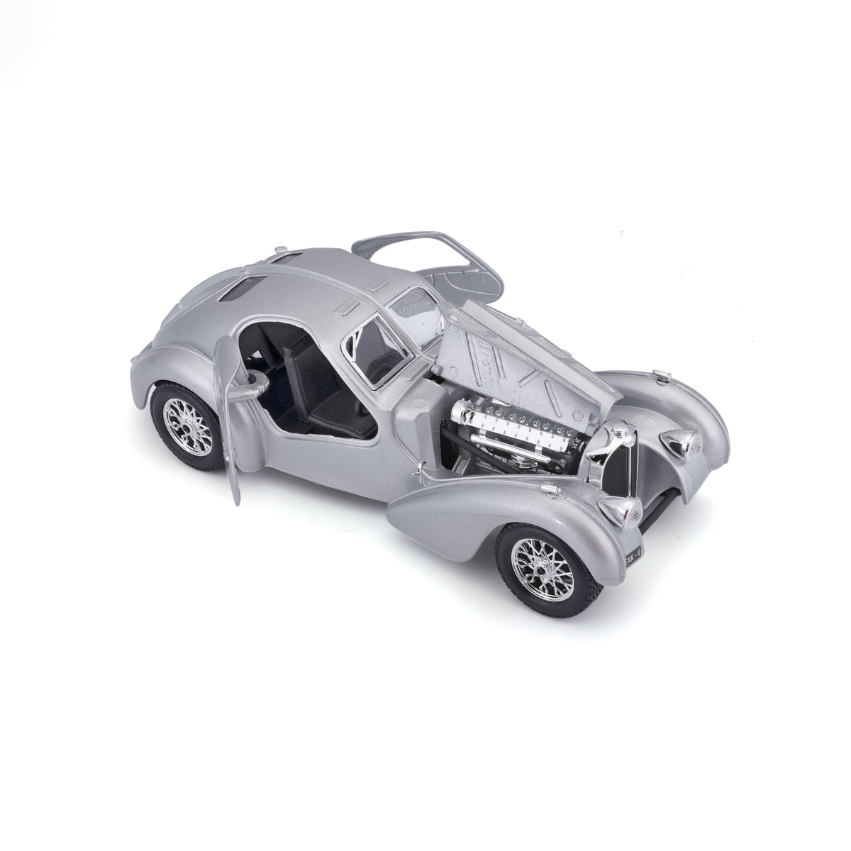 Bburago - Auta HOBBY, Bugatti Atlantic, stříbrná, 1:24
