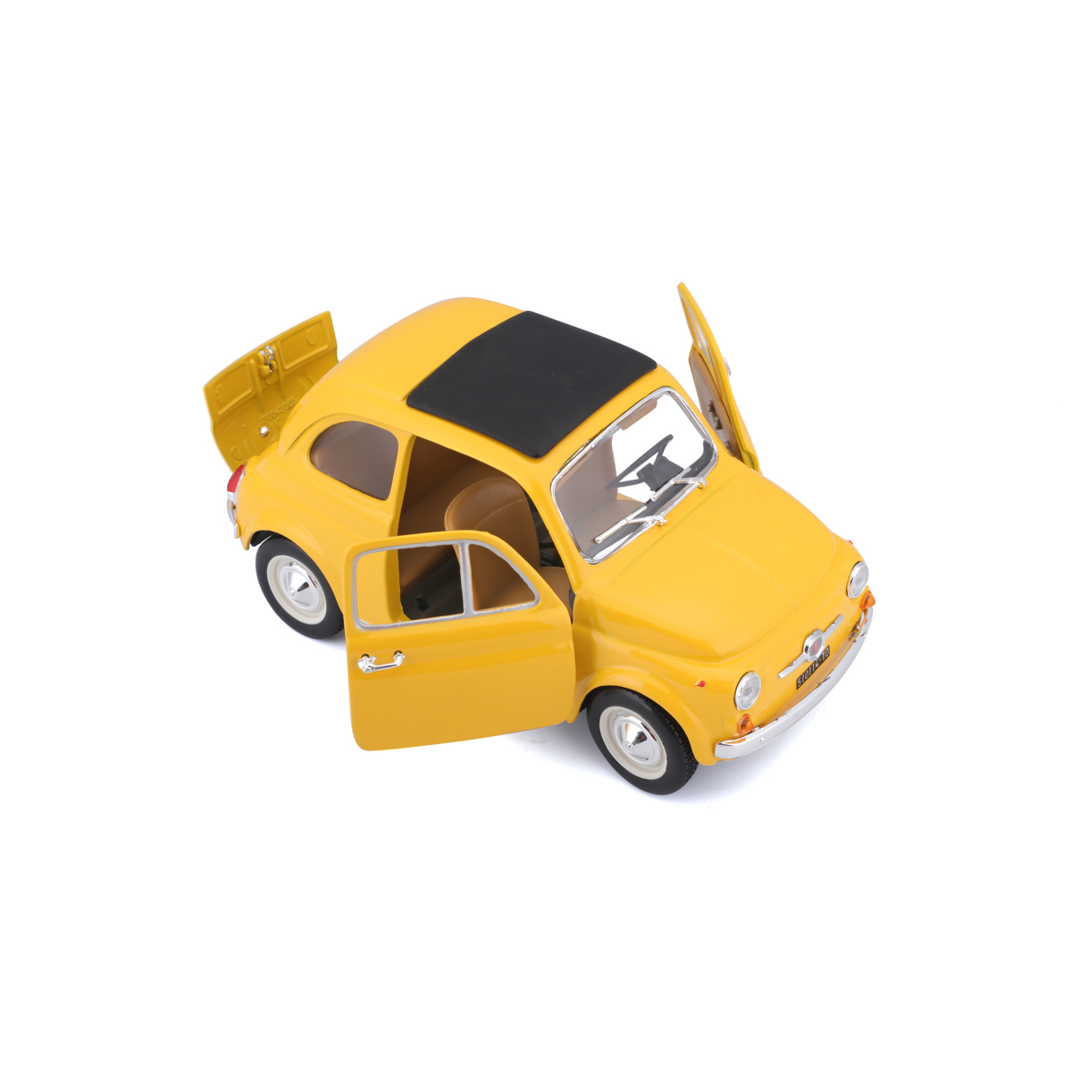 Bburago - Auta HOBBY, Fiat 500F (1965), žlutá, 1:24