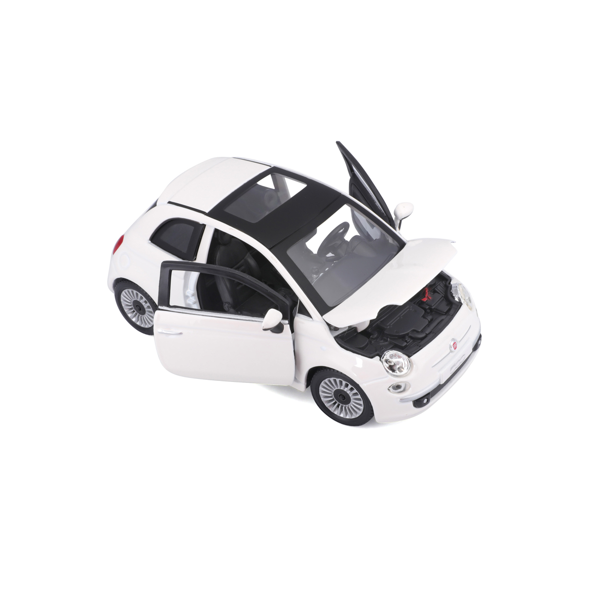 Bburago - Auta HOBBY, Fiat 500 (2007), bílá, 1:24