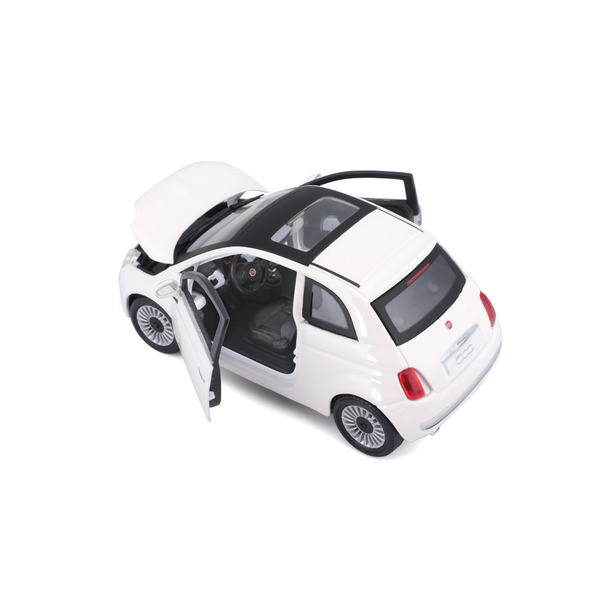 Bburago - Auta HOBBY, Fiat 500 (2007), bílá, 1:24