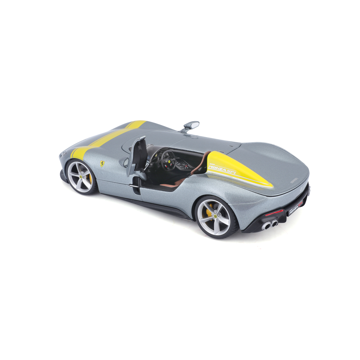 Bburago - RACE+PLAY, Ferrari Monza SP1, stříbrná, 1:24