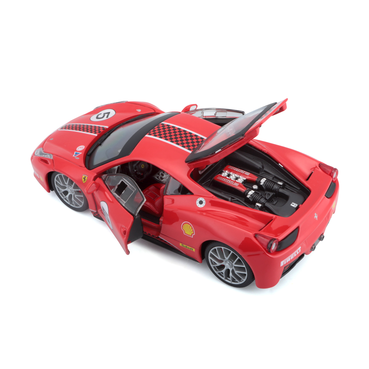 Bburago - RACING, Ferrari 458 Challenge, červená, 1:24